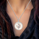 Floral Watercolor Expecting Mummy to Be Silver Plated Necklace<br><div class="desc">Celebrate the journey to motherhood with our exquisite Mother's Day design for the Mummy-to-be! This charming artwork features a graceful pregnant woman in a delicate watercolor style, adorned with a halo of pink and blue florals, symbolising the joy of anticipation. With gentle hands cradling her blossoming belly, she radiates love...</div>