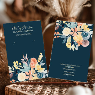 Floral watercolor fall jewellery earring display business card