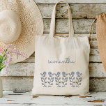 Floral Watercolor Favour Gifts (Blue) Tote Bag<br><div class="desc">Gorgeous and elegant floral blue watercolor design.  Perfect as a gift bag for baby or bridal shower favours or simply purchase that stylish tote bag for every day use. Easily personalise and be sure to check out my collection for other products.</div>
