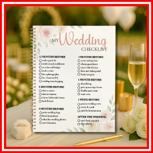 Floral Watercolor Flowers Wedding Checklist Planner