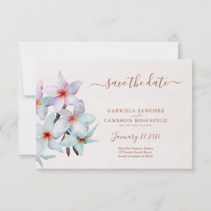 Floral Watercolor Frangipani Terracotta Wedding