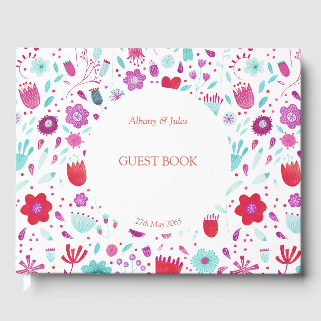 Floral Watercolor Guest Book (Front)