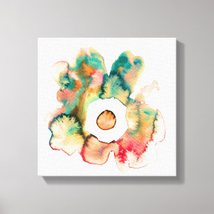 Floral watercolor hand drawn abstract art canvas p print