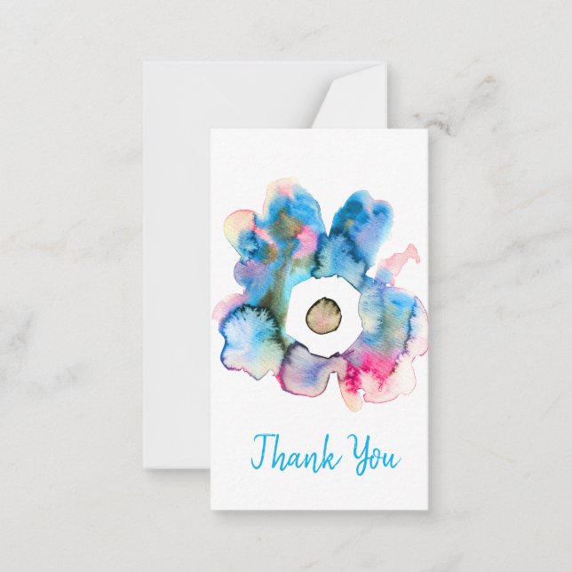Floral watercolor hand drawn abstract art card (Front)