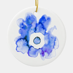 Floral watercolor hand drawn abstract art ceramic  tree decoration