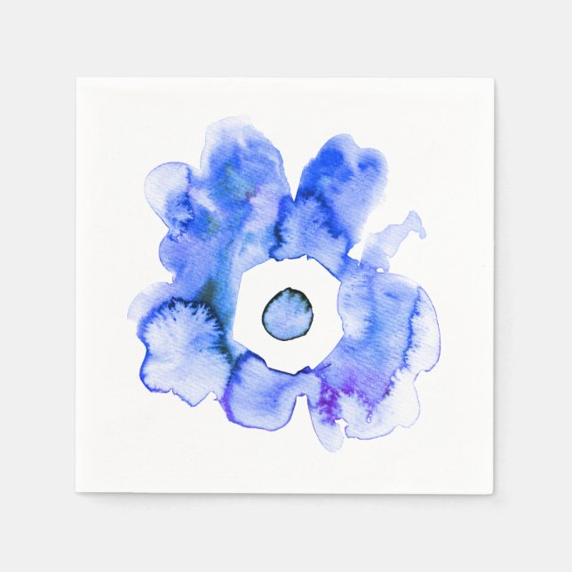 Floral watercolor hand drawn abstract art napkins (Front)