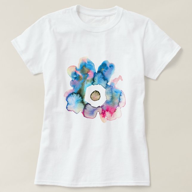 Floral watercolor hand drawn abstract art T-Shirt (Design Front)