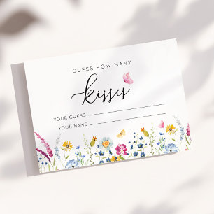 Floral  Watercolor How Many Kisses Card