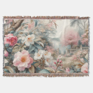Floral watercolor in soft pastel colours  throw blanket