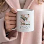 Floral Watercolor Initial Mug - E<br><div class="desc">Give this gorgeous mug as a gift to your bridal party,  mother or friend!!</div>