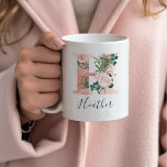 Floral Watercolor Initial Mug - H<br><div class="desc">Give this gorgeous mug as a gift to your bridal party,  mother or friend!!</div>