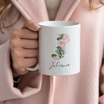 Floral Watercolor Initial Mug - J<br><div class="desc">Give this gorgeous mug as a gift to your bridal party,  mother or friend!!</div>