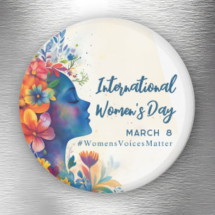 Floral Watercolor International Women's Day Magnet