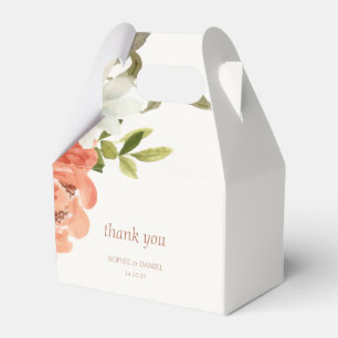 Floral Watercolor Ivory Wedding Favour Box