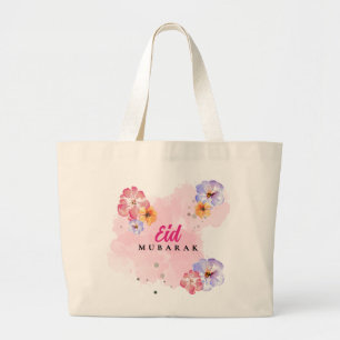 Floral Watercolor Jumbo Tote Bag. Elegant Monogram