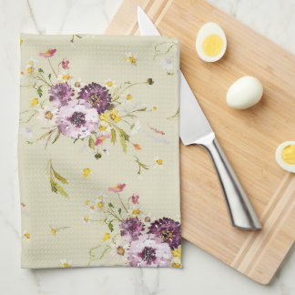 Floral Watercolor Kitchen Towel