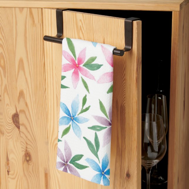 Floral Watercolor Kitchen Towel (Thirds Fold)