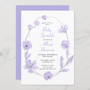 Floral Watercolor Lavender Baby Sprinkle Invitation