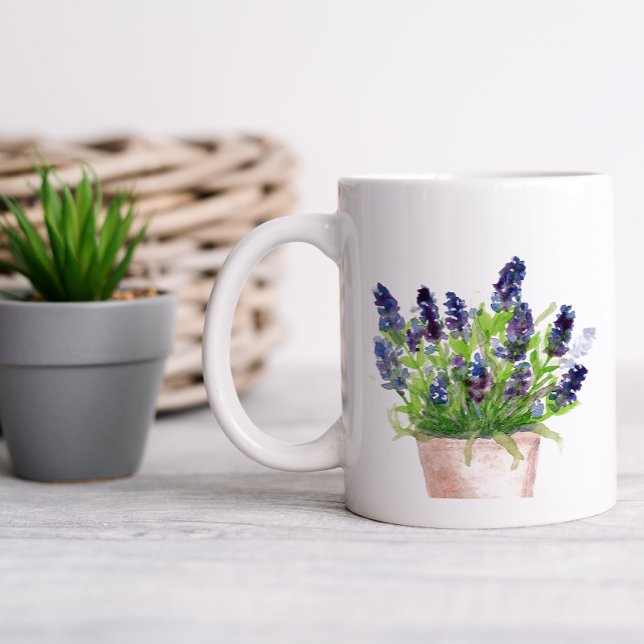 Floral Watercolor Lavender Large Coffee Mug (Creator Uploaded)