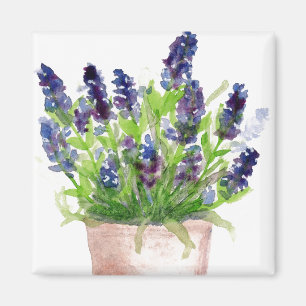 Floral Watercolor Lavender Magnet