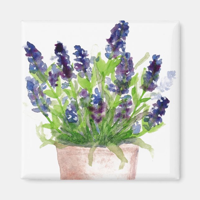Floral Watercolor Lavender Magnet (Front)