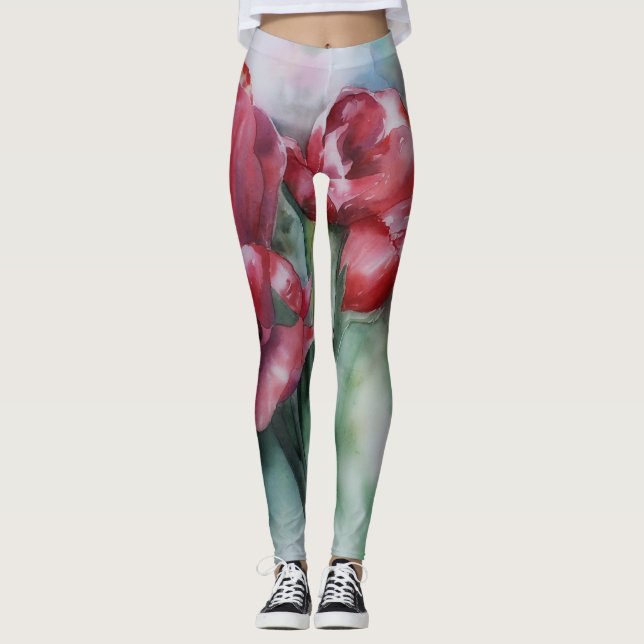 Floral watercolor Leggings (Front)