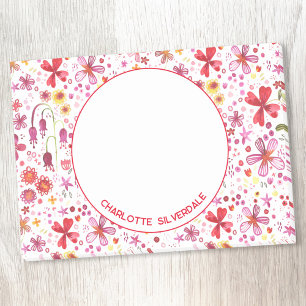 Floral Watercolor Modern Personalised Post-it Notes