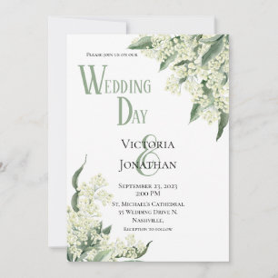 Floral Watercolor Modern Wedding Invitation