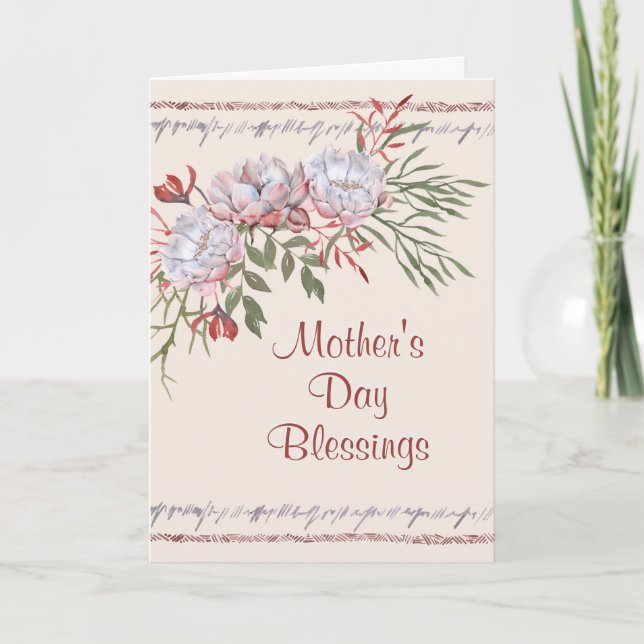 Floral Watercolor Mother's Day Blessings Scripture Card (Front)