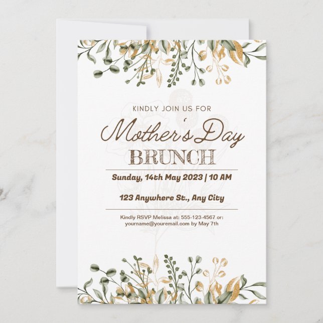 Floral Watercolor Mother's Day Brunch Save The Date (Front)