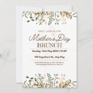 Floral Watercolor Mother's Day Brunch Save The Date