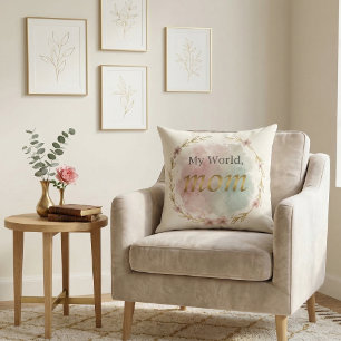 Floral Watercolor Mum Quote Pillow Design
