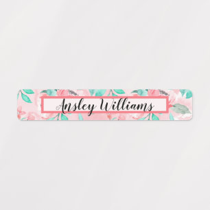Floral Watercolor Name Labels