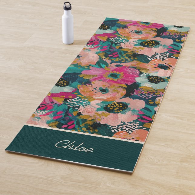 Floral Watercolor Name  Yoga Mat (In Situ)