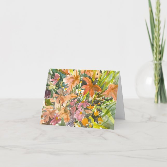 Floral Watercolor Note Card - Blank (Front)
