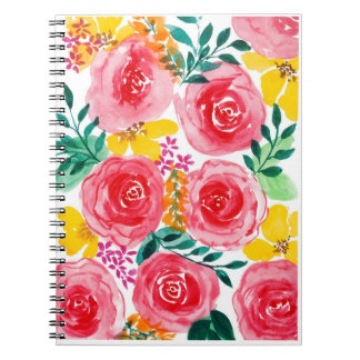 Floral watercolor  notebook