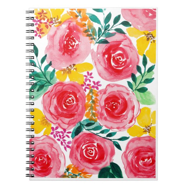 Floral watercolor  notebook (Front)