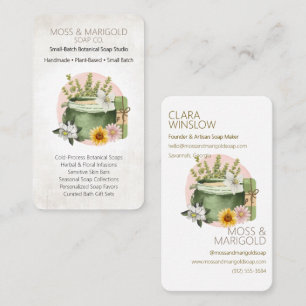Floral Watercolor Organic Soap Business Card