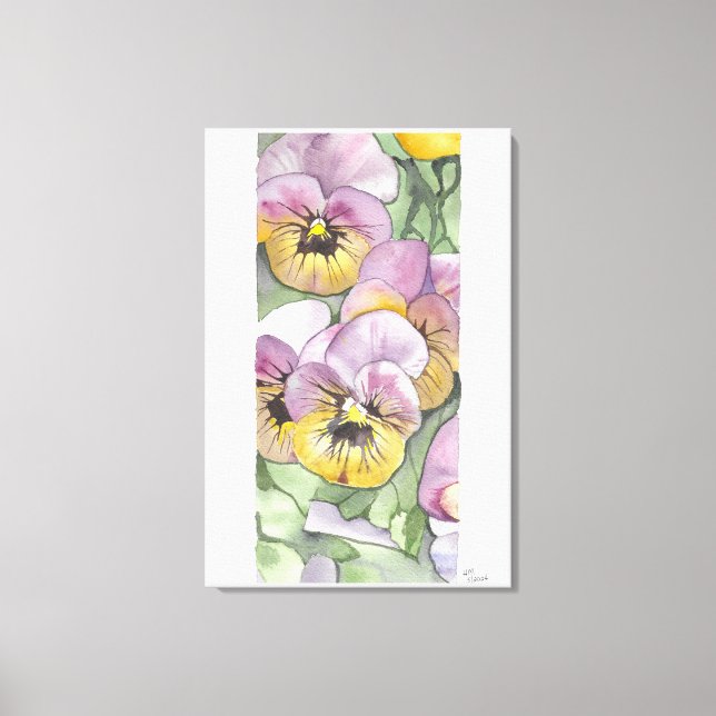 Floral watercolor painting on canvas 24"x36" print (Front)