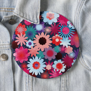 Floral Watercolor Pattern 6 Cm Round Badge