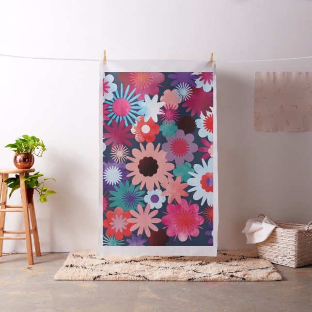 Floral watercolor pattern fabric (In Situ)