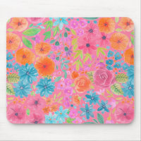 Floral watercolor pattern in pink