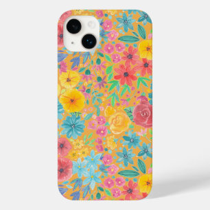 Floral watercolor pattern in yellow Case-Mate iPhone 14 plus case