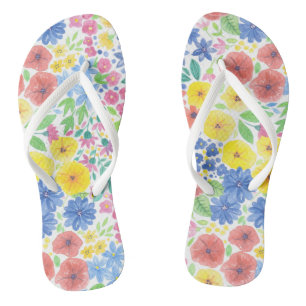 Floral watercolor pattern jandals
