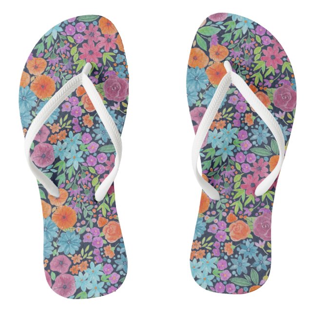 Floral watercolor pattern jandals (Footbed)