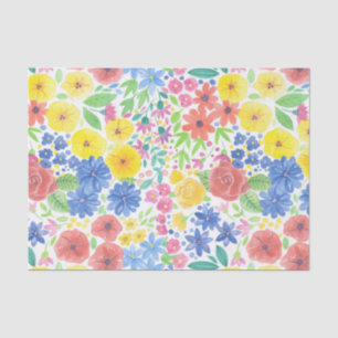 Floral watercolor pattern tissue paper