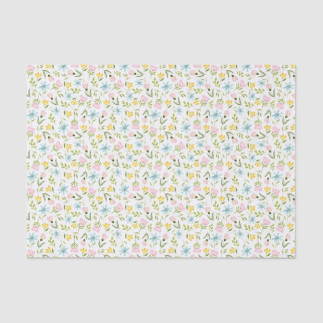 Floral Watercolor Pattern Tissue Paper (Front)