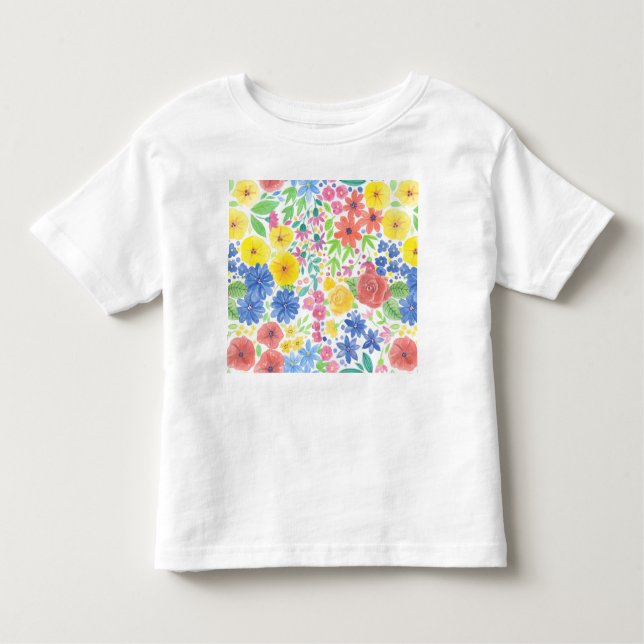 Floral watercolor pattern toddler T-Shirt (Front)