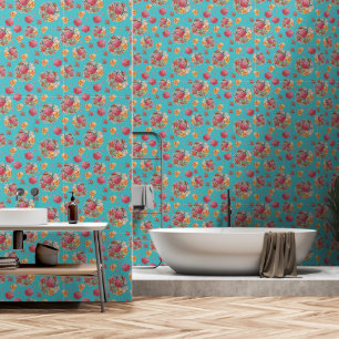 Floral watercolor patterns wallpaper