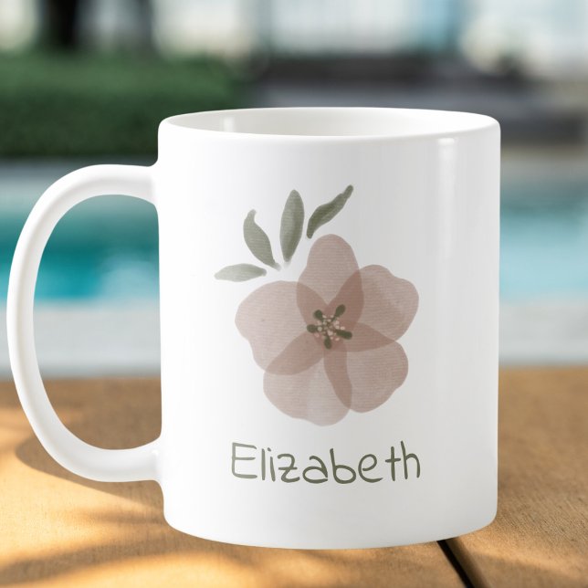 Floral Watercolor Personalizable Name Coffee Mug (Creator Uploaded)